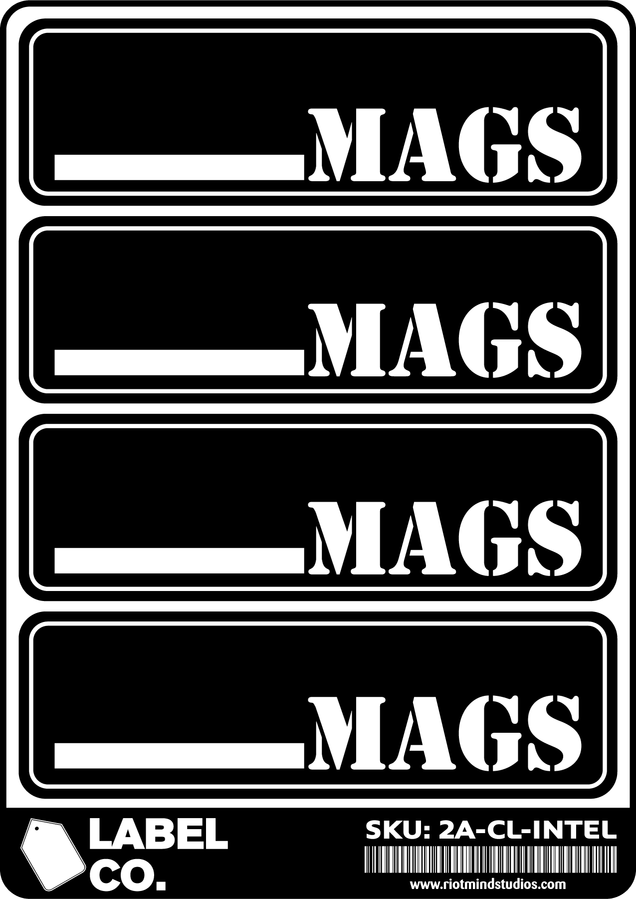 2A Safe & Ammo Case Labels Intel