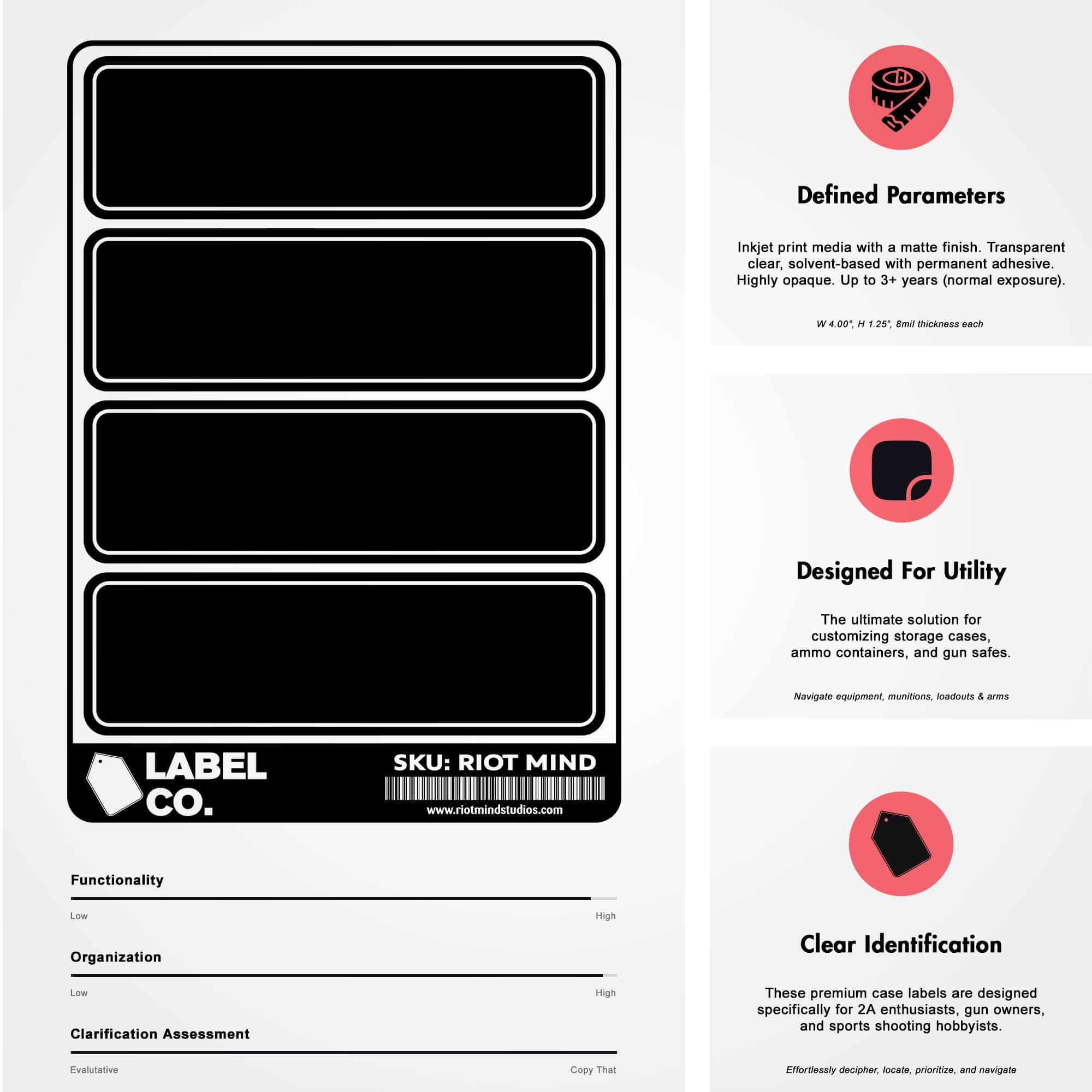 Riot Mind Studios Branded Case Labels Benefit Image