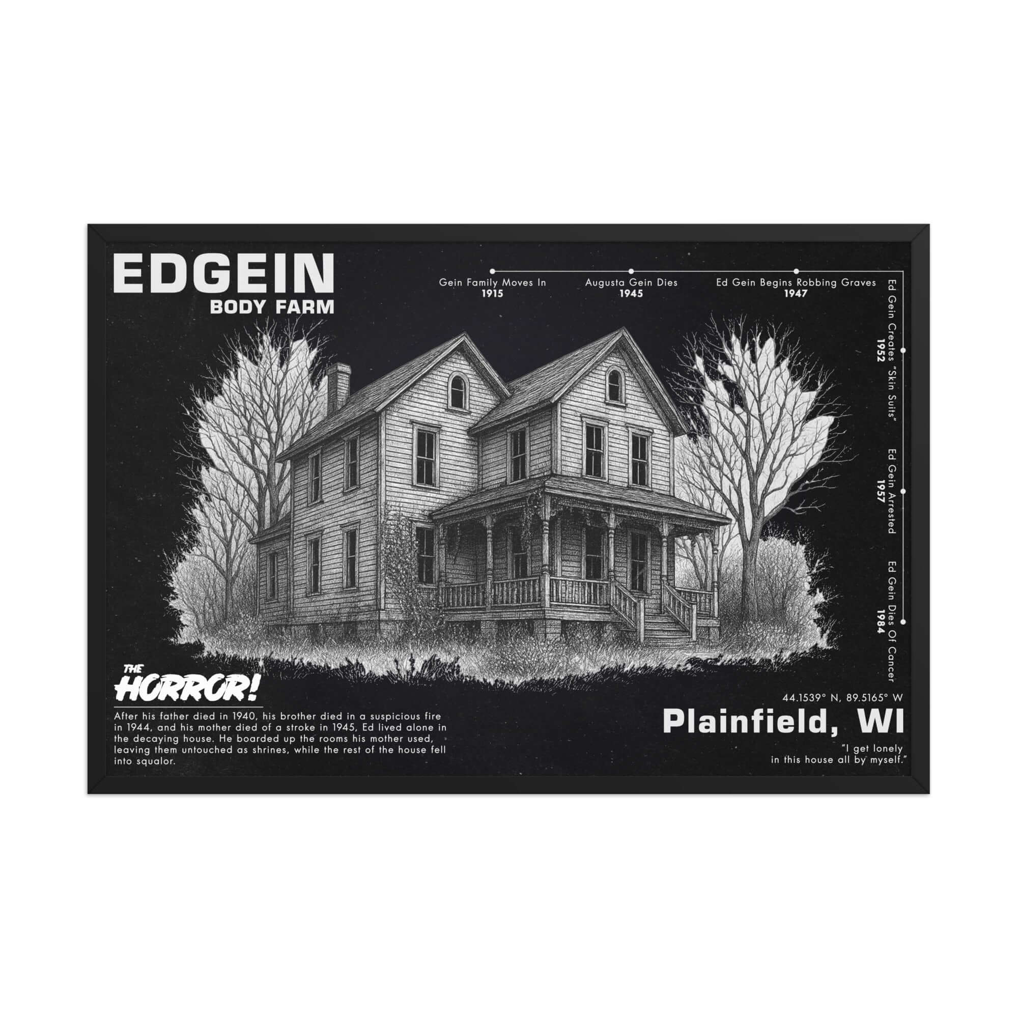 Ed Gein Body Farm | Horror Poster