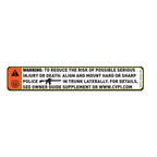2003 - 2011 Ford CVPI Dash Warning Tag