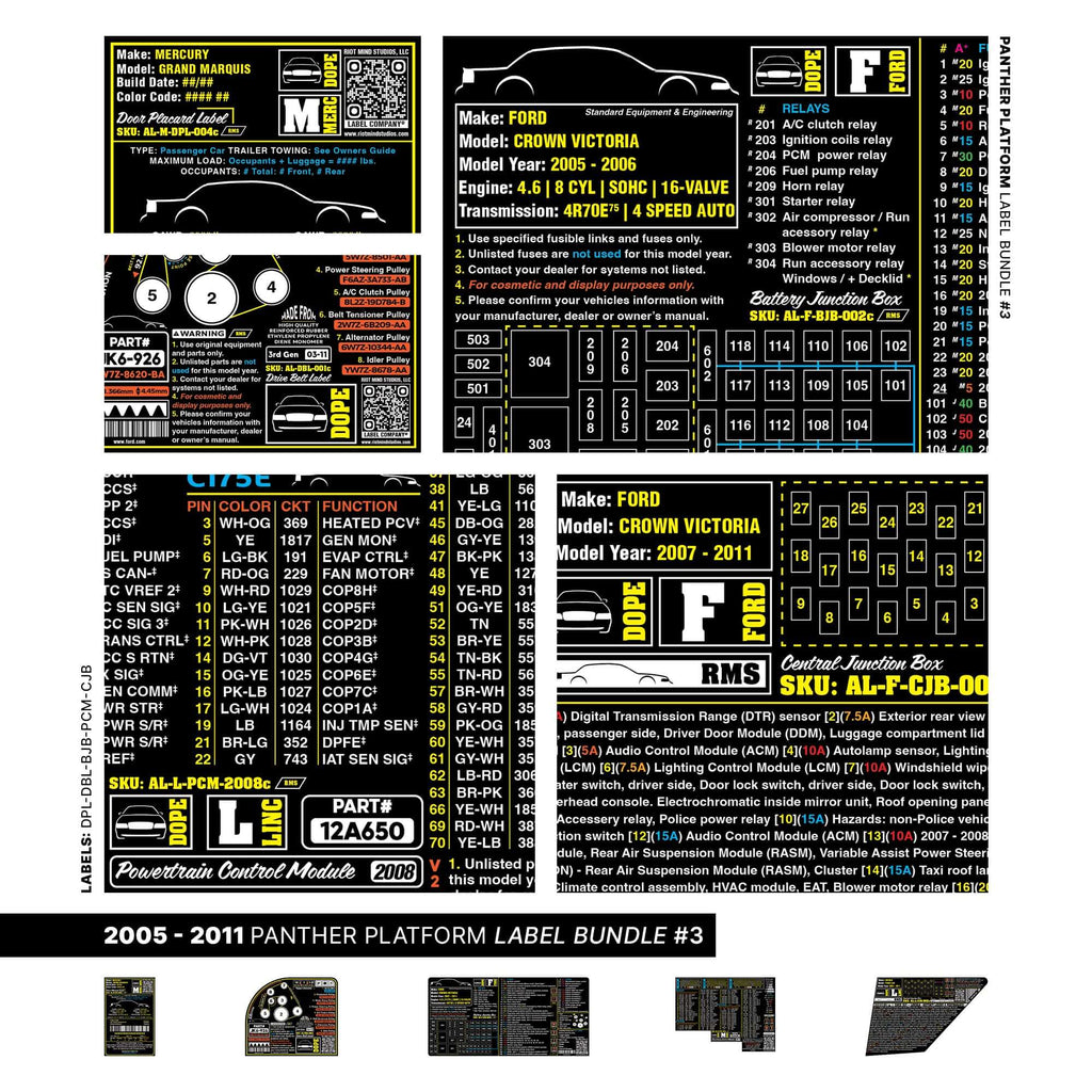 2005 - 2011 Panther Platform Label Bundle #3
