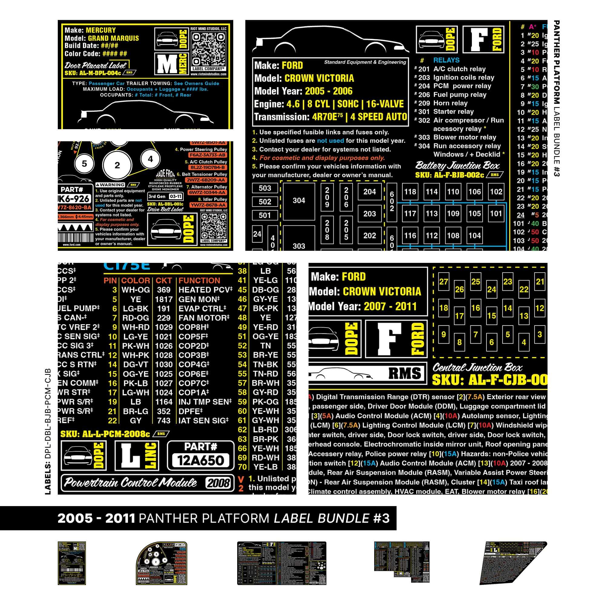 2005 - 2011 Panther Platform Label Bundle #3