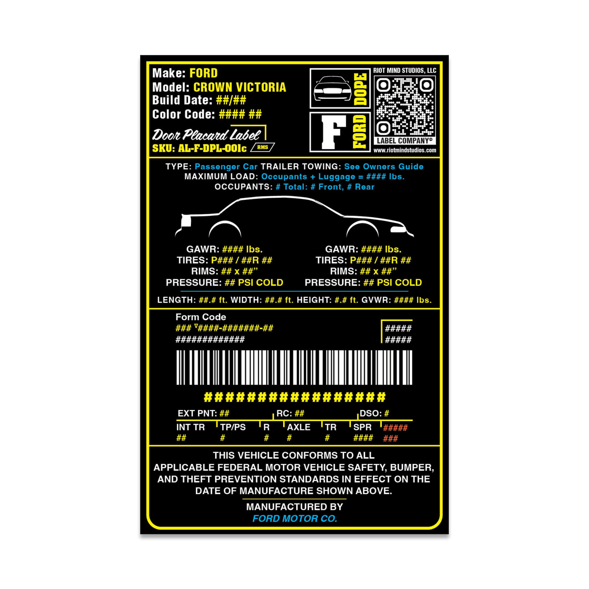 victon サイン 2003 - 2011 Panther Platform VIN Label | Riot Mind Studios – Riot