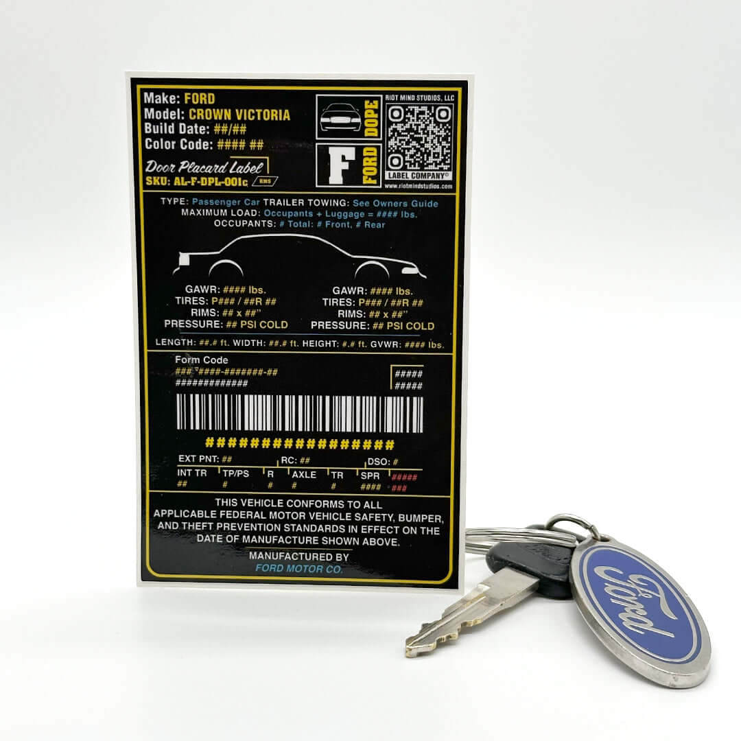 2003 - 2011 Panther Platform VIN Label