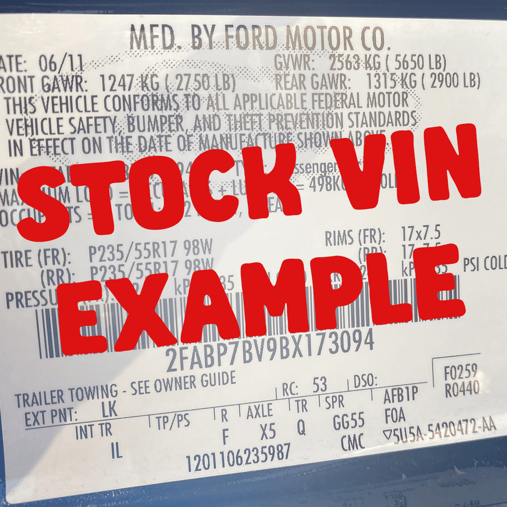 2003 - 2011 Panther Platform VIN Label