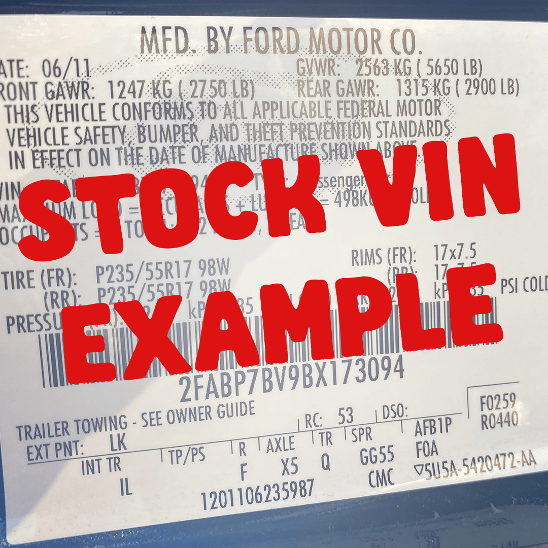 2003 - 2011 Panther Platform VIN Label