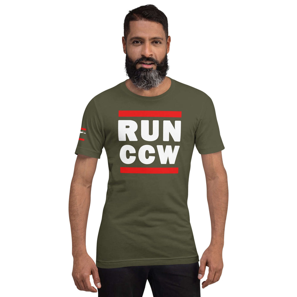 Concealed Carry RUN CCW Unisex t-shirt Product mockup