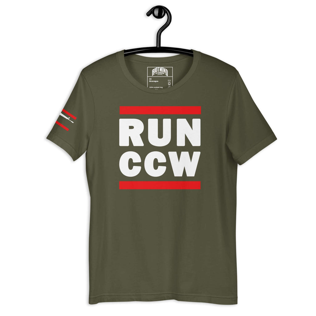 Concealed Carry RUN CCW Unisex t-shirt Product mockup