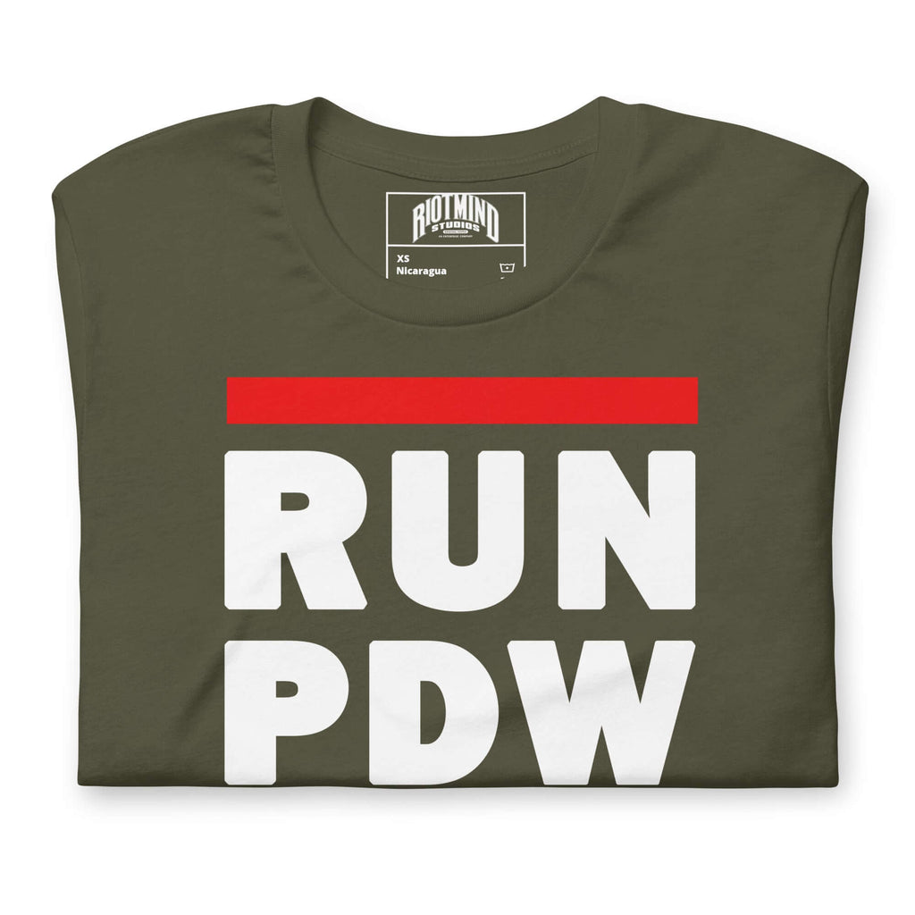 Personal Defense RUN PDW Unisex t-shirt Product mockup