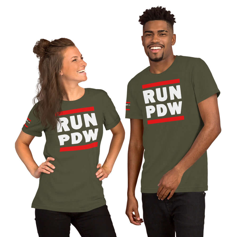 Personal Defense RUN PDW Unisex t-shirt Product mockup