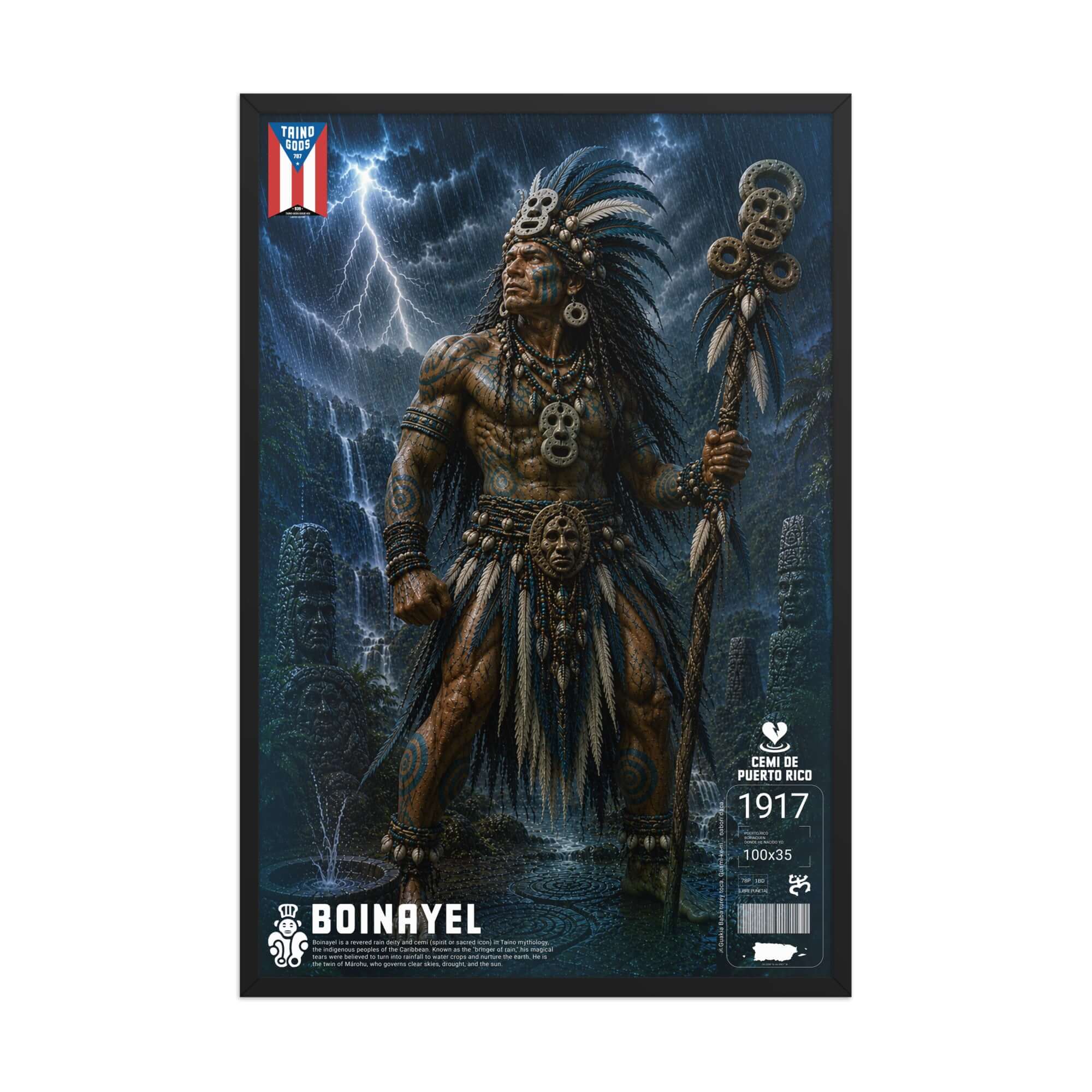 Taíno Gods | Boinayel — Framed Poster