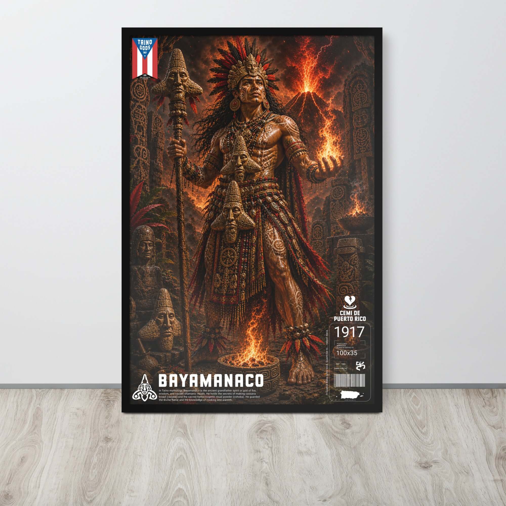 Taíno Gods | Bayamanaco — Framed Poster