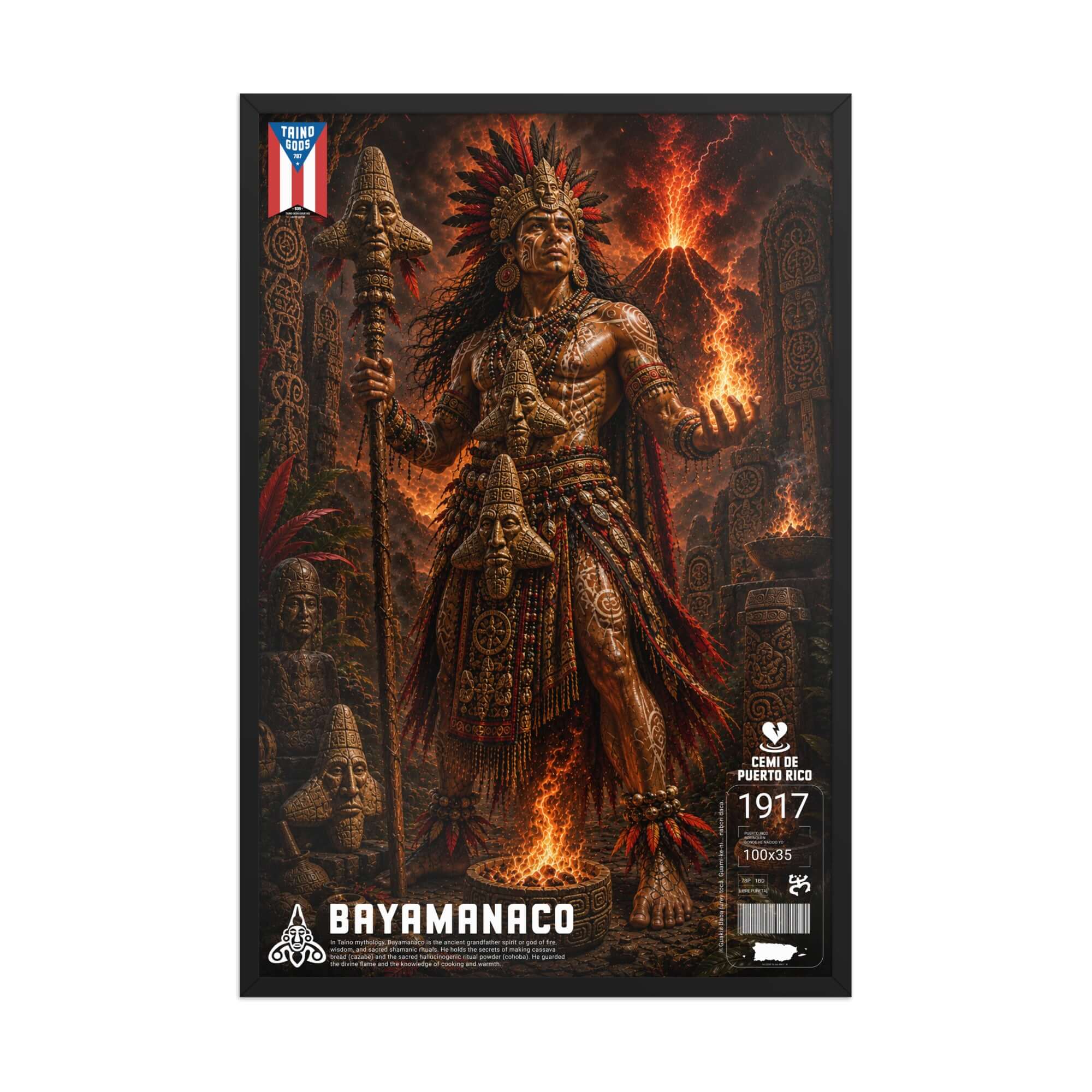 Taíno Gods | Bayamanaco — Framed Poster