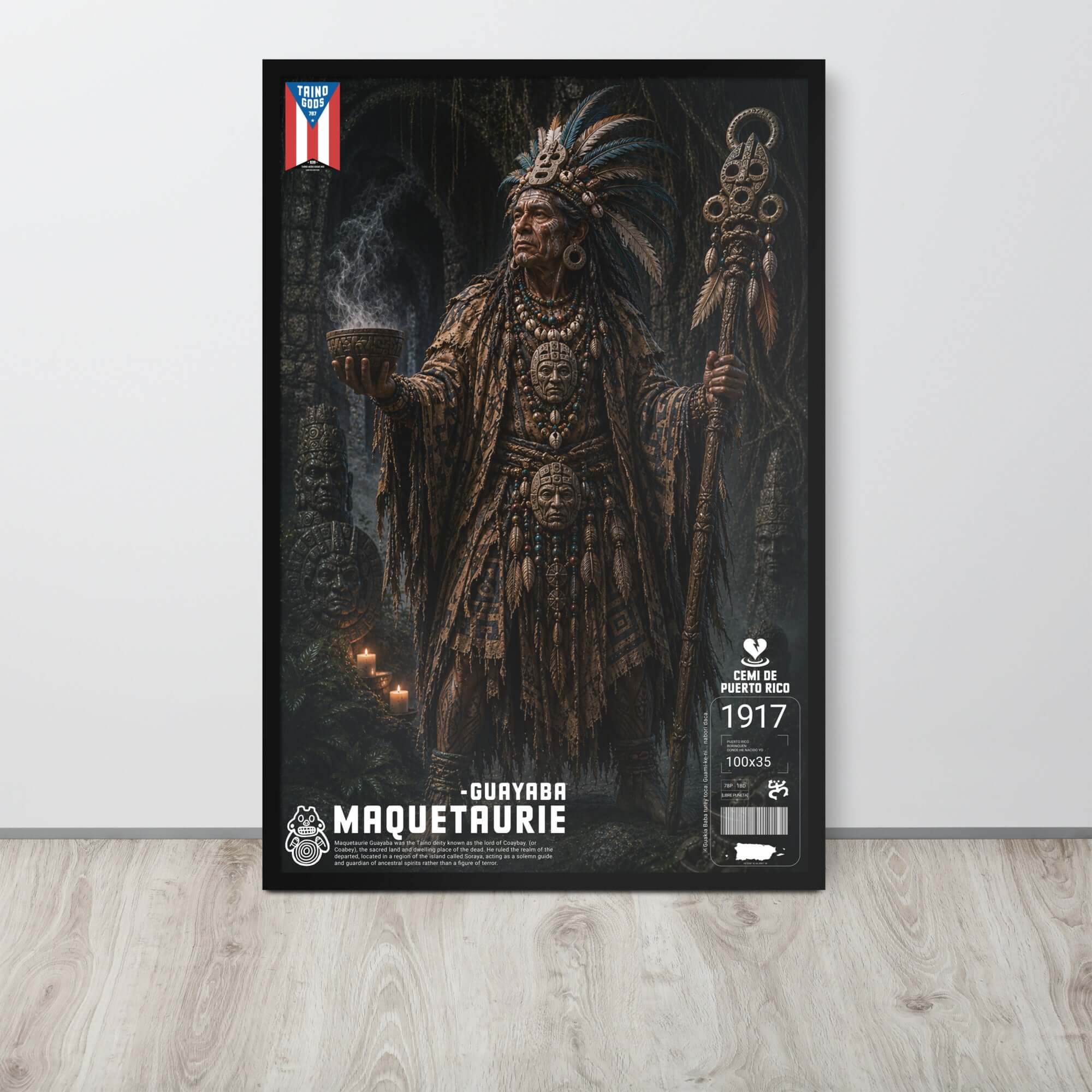 Taíno Gods | Maquetaurie-Guayaba — Framed Poster
