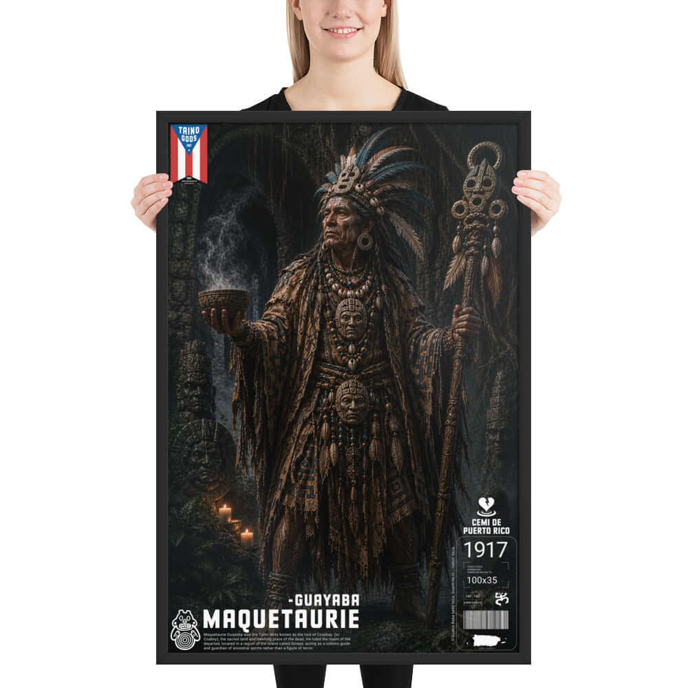 Taíno Gods | Maquetaurie-Guayaba — Framed Poster