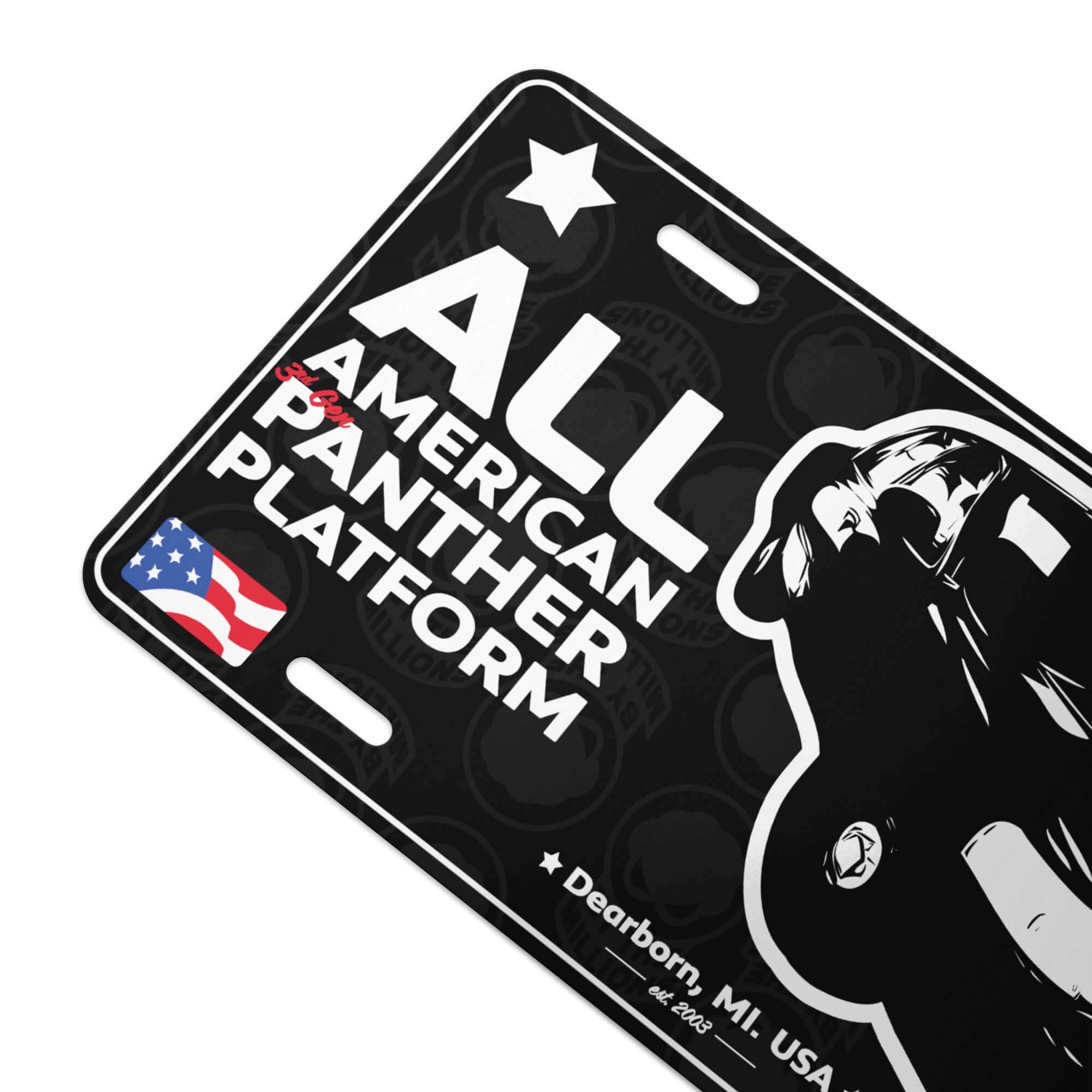 All American Panther Platform Vanity Plate Product mockup