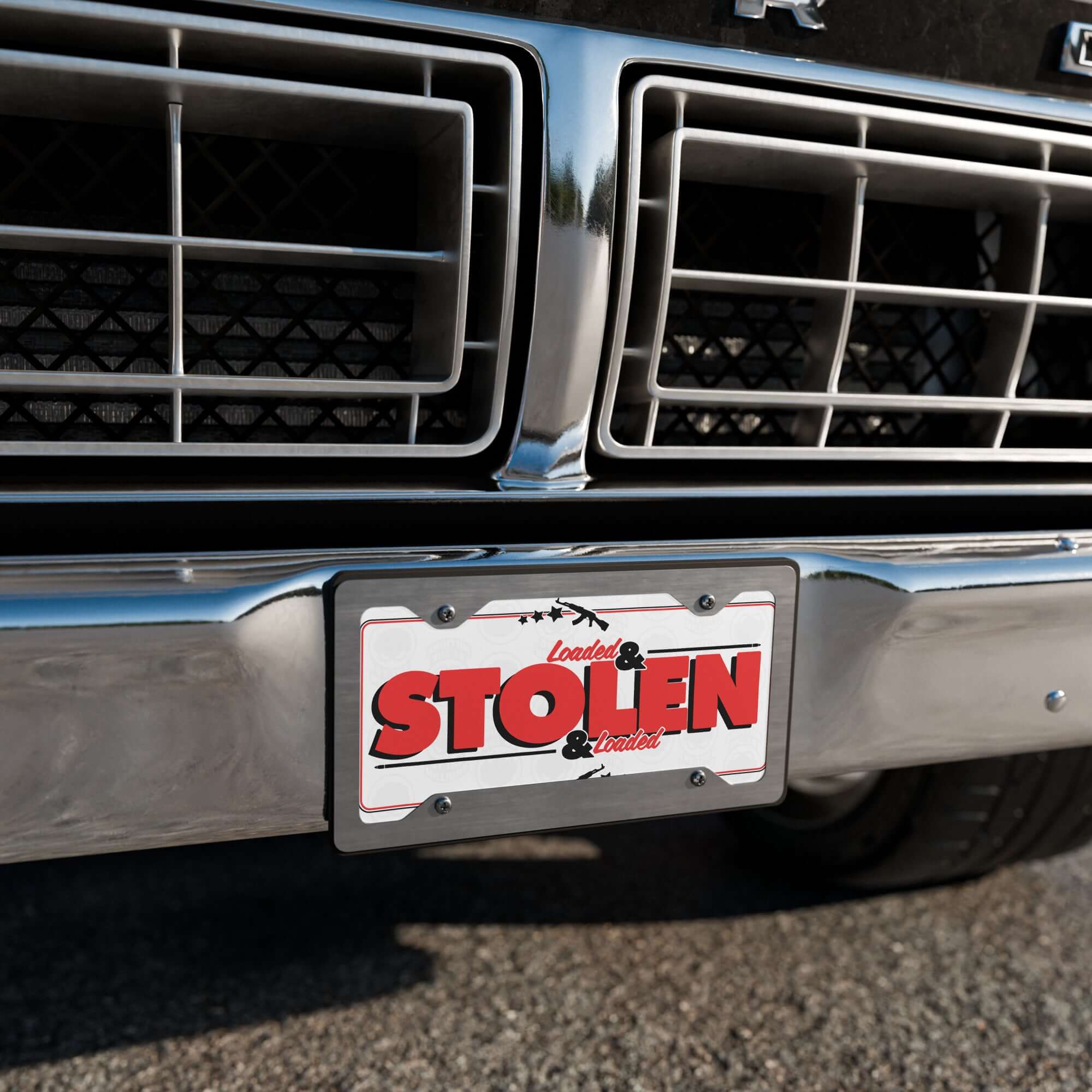 Loaded & Stolen Vanity Plate Product mockup